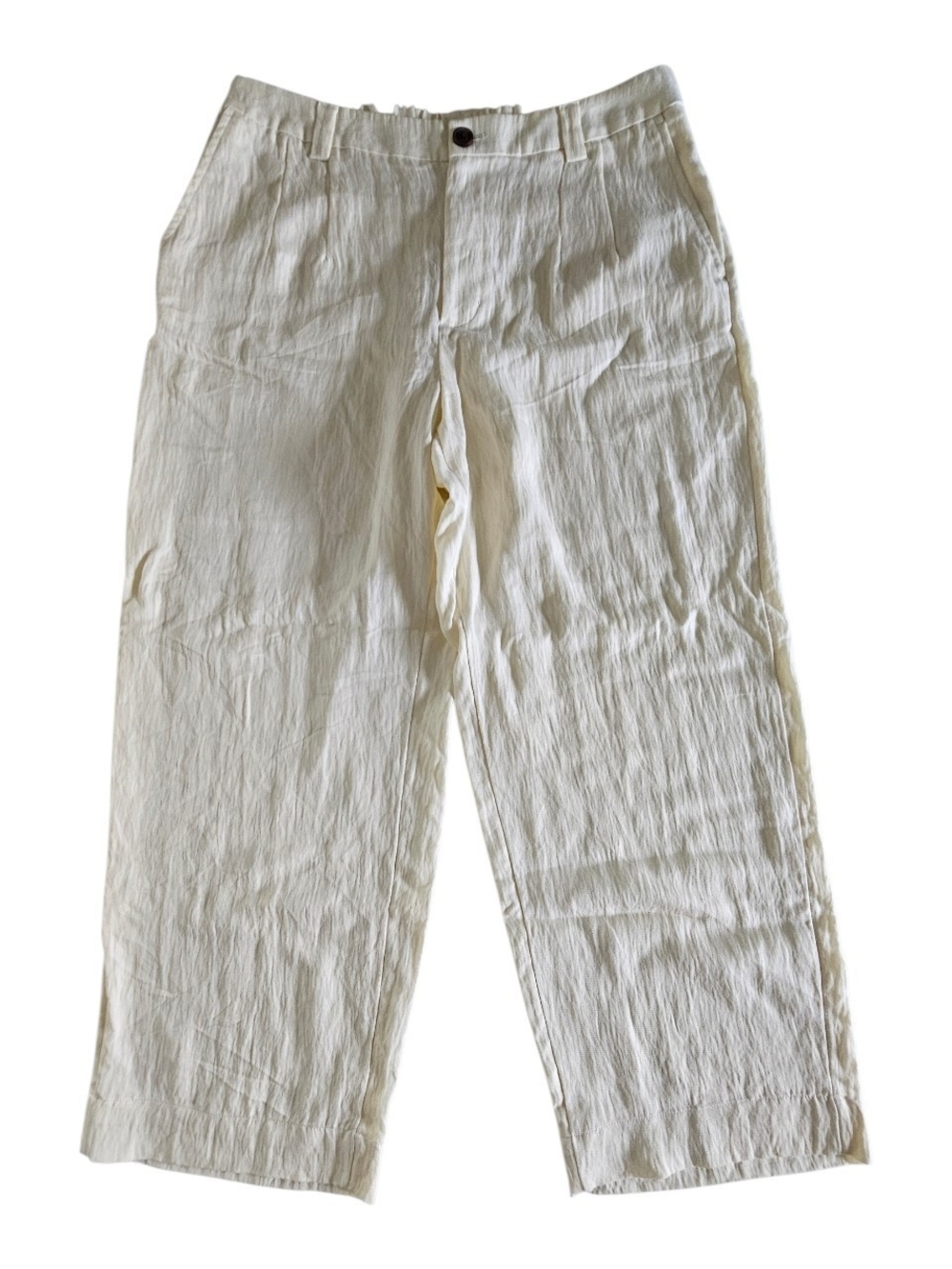 a new day Cream Wide-Leg Linen-Blend Pants